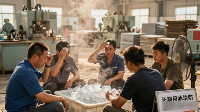 车间高温不用愁 连云港防暑降温冰块成了工人的救命凉方